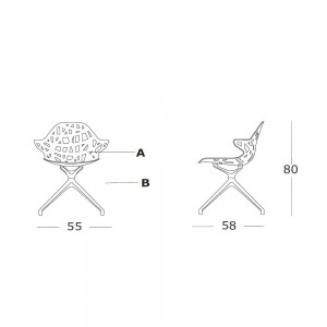 Sillón Pelota Spider de Casprini. Sillones giratorios modernos de diseño.