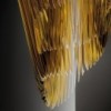 Lámpara de diseño suspendida Aria. Versiones en transparente o Gold.