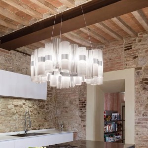 Lámpara colgante La Lollo de Slamp. Diseño italiano de lujo y moderno.