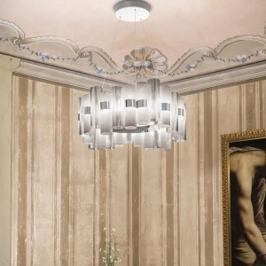 Lámpara colgante La Lollo de Slamp. Diseño italiano de lujo y moderno.