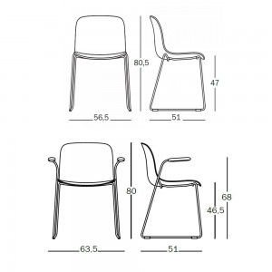 Silla Troy Madera Patín de Magis. Silla de madera de diseño contemporáneo.