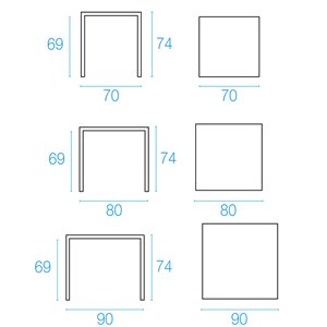 Mesa Cuadrada Nova moderna de Emu. Mesas de diseño.