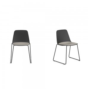 Silla Maarten plástico con base de acero. Mobilario ideal para interiores.