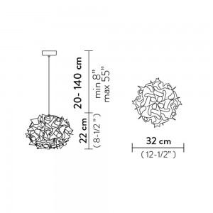 Lámpara colgante Veli Mini Single Slamp. Diseño elegante elaborada a mano.