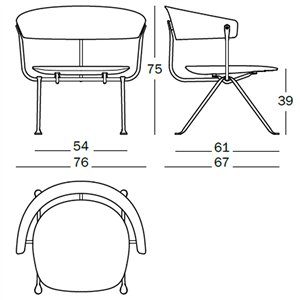 Butaca Officina Tapizado de Magis. Butaca de diseño para hogar y contract.