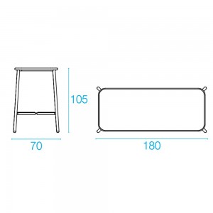 Mesa alta de diseño moderno para espacios exteriores de Emu.