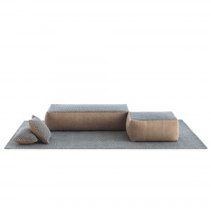 Puf Raw Small Blue de GAN. Alfombras modernas.