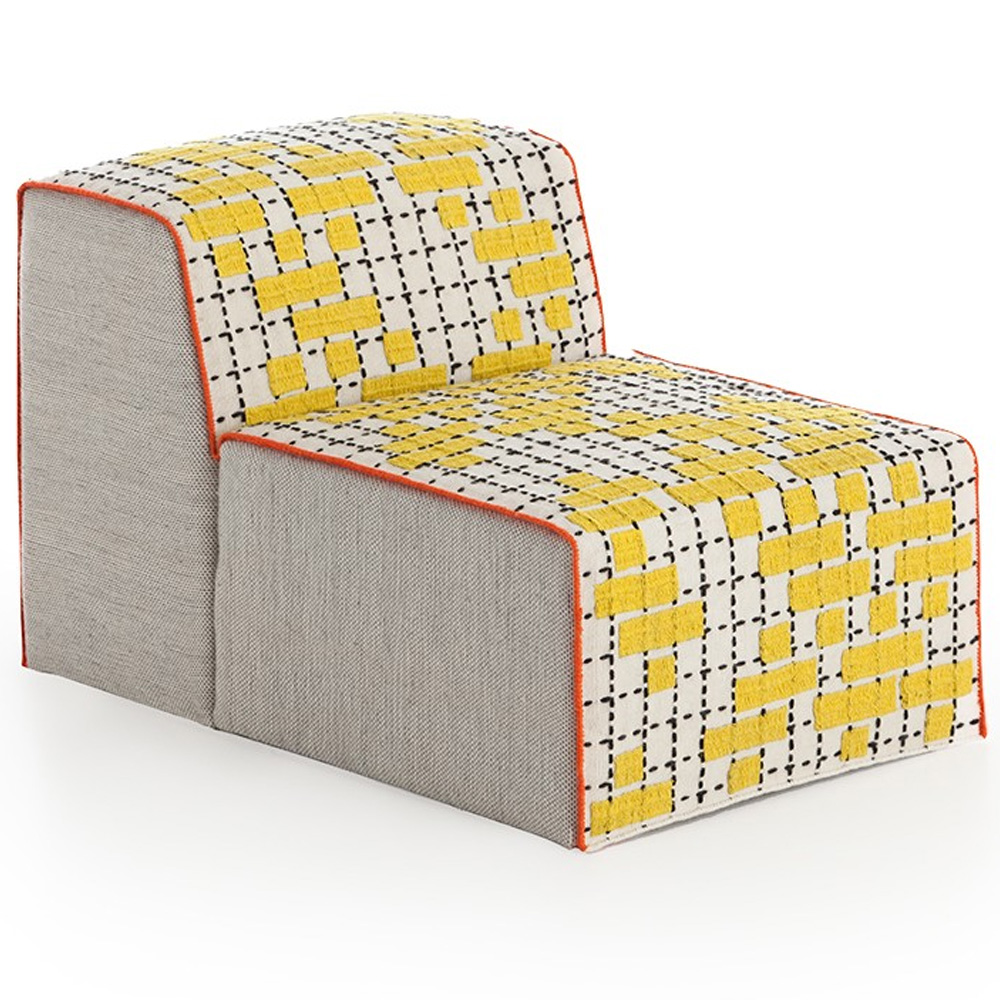 Chair Bandas C Yellow de GAN. Colección modular de diseño moderno para salón.