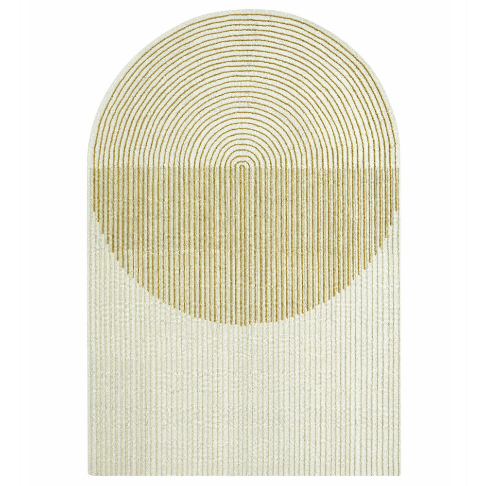 Alfombra comedor Ply Yellow de GAN. Alfombras de lana de diseño para salón.