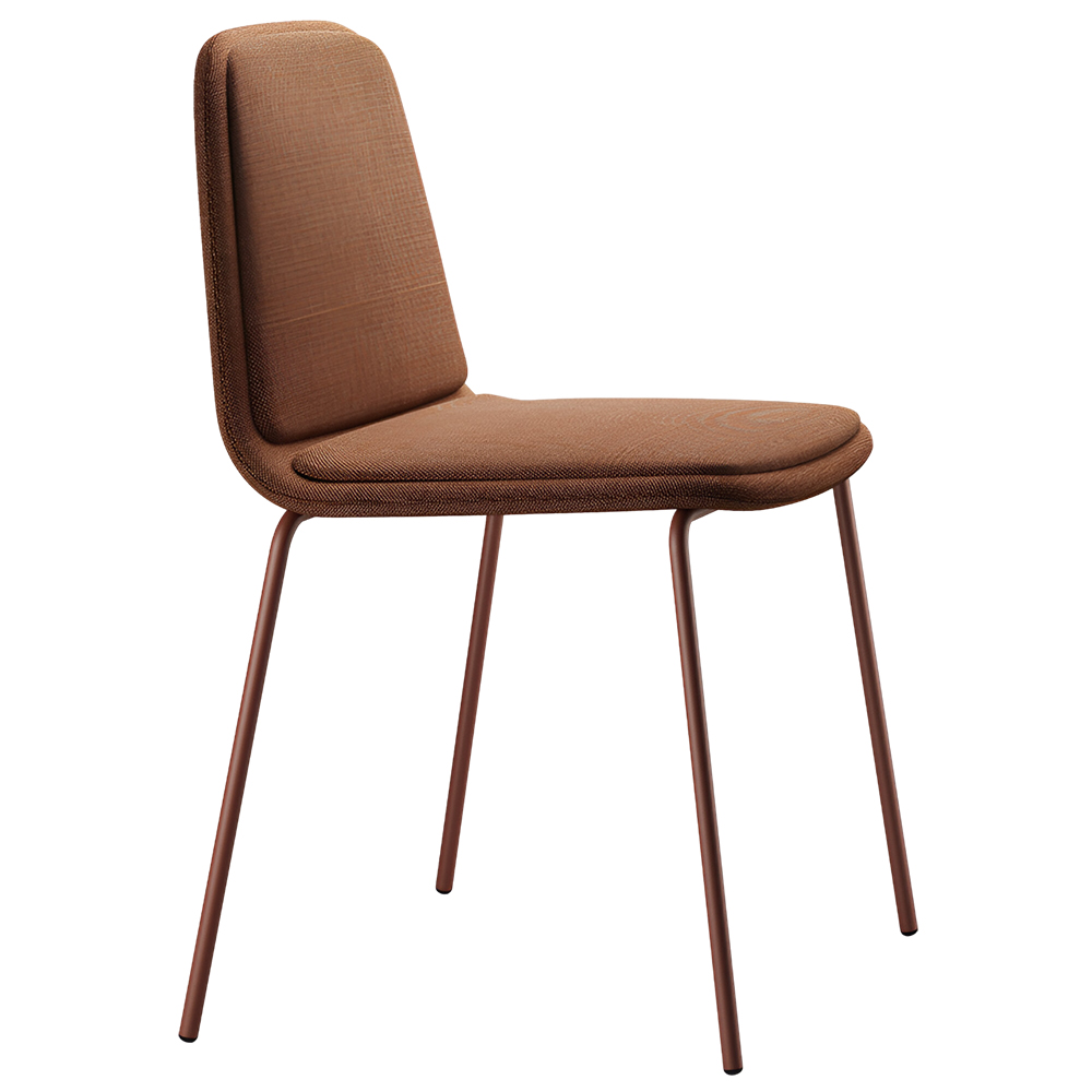 Silla moderna Bisell tapizada con pies metálicos para comedor de Treku.