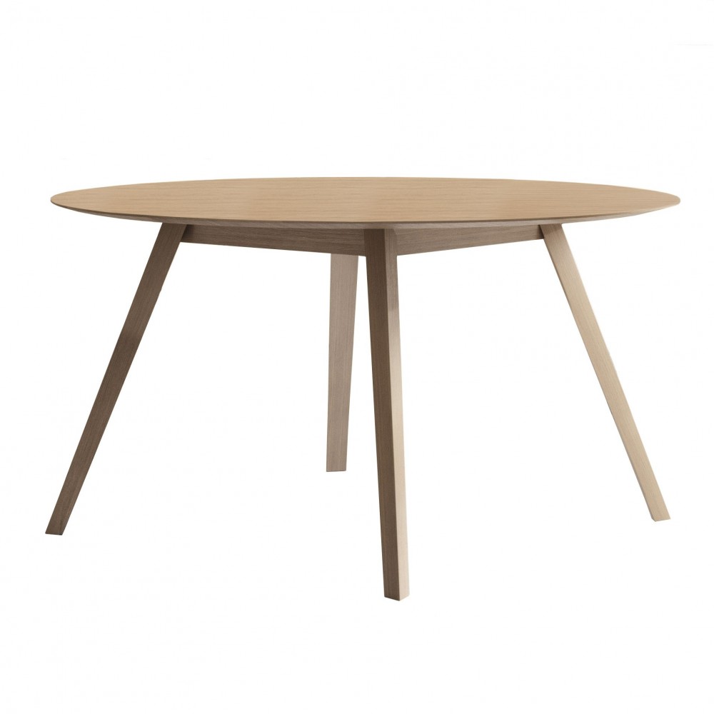 Mesa Aise redonda pies madera de Treku. Muebles modernos.