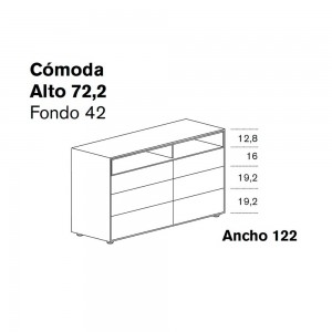Cómoda Ober de Treku. Cómoda de diseño para dormitorios.