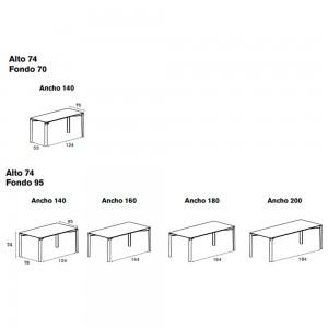Mesa Laga rectangular para comedor de Treku.