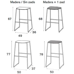 Taburete Bisell metal de Treku.