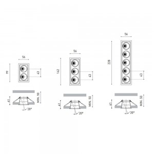 Foco empotrable Black Foster Asymmetric de ArkosLight. Lámpara LED para techo.