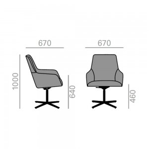 Alya SO-1479 sillón ancho de respaldo intermedio para lugares modernos.