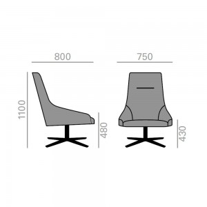 Butaca Alya BU-1489 ergonómica de Andreu World. Sillones tapizados.