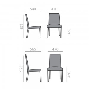 Silla comedor New Anna versión respaldo alto y bajo de Andreu World