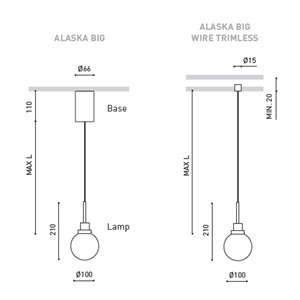 Lámpara Suspensión Alaska Big de ArkosLight. Luminarias LED de aluminio y vidrio.