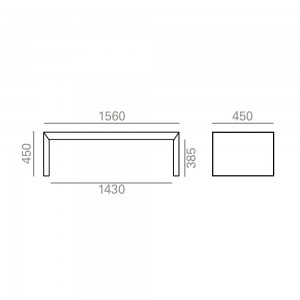 Versátil Banco Closed medium Andreu World. Diseño clásico en madera.