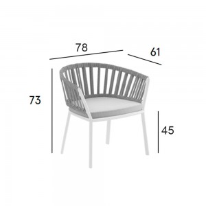 Sillón Lounge Ria versatil y cómodo para espacios exteriores modernos de Fast.