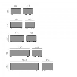 Práctico Reposapiés Dado largo Andreu World. Diseño complementario.