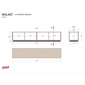 Mueble de TV moderno Malmö MLM415 de Puntmobles. Muebles de diseño moderno.