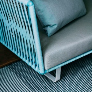 Sillón club exterior pies de aluminio Bela Rope colección Bitta de Kettal.