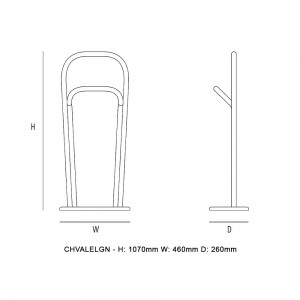 Galán de noche Arch de GTV Thonet Vienna. Percheros para ambientes domésticos.