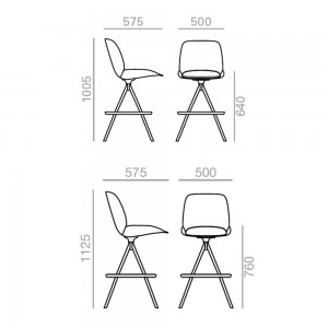 Taburete Nuez respaldo alto BQ-2769 Andreu World. Diseño para interior.