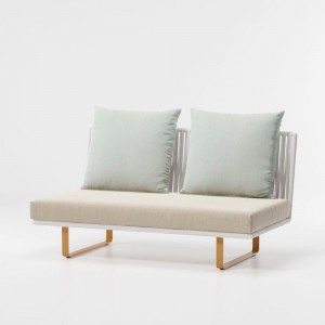 Módulo central sin brazos 2 plazas, exterior  pies aluminio y tapizados Bela Rope colección Bitta de Kettal.