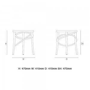 Taburete bajo Cirque two tone de GTV Thonet Vienna. Sillas, taburetes y sillones.