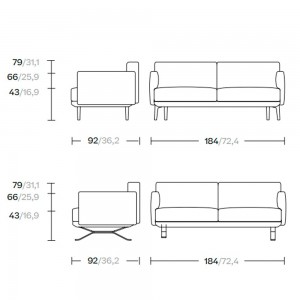 Sofá 2 plazas para exteriores colección Boma de Kettal.