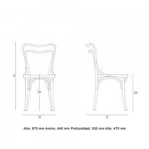 Silla Loos Café Museum de GTV Thonet Vienna. Sillas modernas para salón.