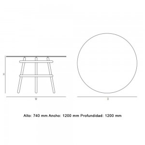Mesa Magistretti 03 02 de GTV Thonet Vienna. Mesas de comedor redonda.