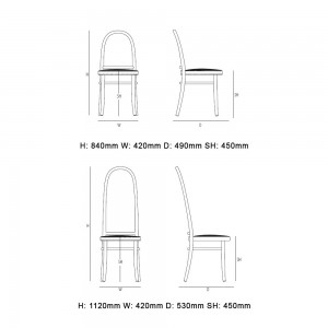Silla Morris  de GTV Thonet Vienna. Sillas para cocina, salón y comedor.