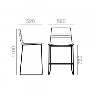 Taburete Flex Andreu World. Sillas modernas ideales para exteriores.