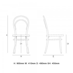 La clásica Silla N.14 de GTV Thonet Vienna. Sillas con asientos tapizados.