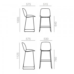 Taburete Nuez respaldo Outdoor Andreu World diseño ideal para exteriores.