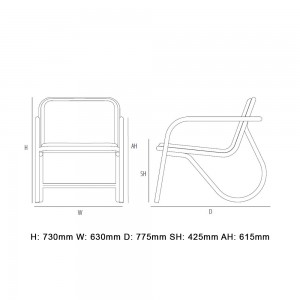 Butaca N. 200 tapizada de GTV Thonet Vienna. Butacas de salón de diseño minimalista.