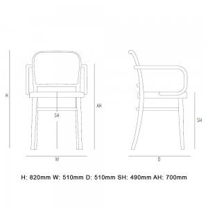 Sillón N. 811 Rejilla de GTV Thonet Vienna. Clásico sillón de diseño.