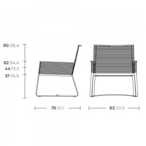 Sillón Club exterior pies en aluminio y apoya brazos teca, colección Landscape de Kettal.