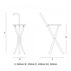 Silla Plegable Stocksessel GTV Thonet Vienna. Sillas plegables de diseño.