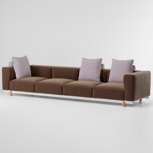 Sofá 4 plazas exterior pies Teca, colección Molo de Kettal.