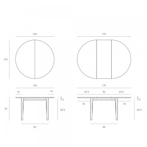 Mesa Bok Extensible Redonda Ethnicraft