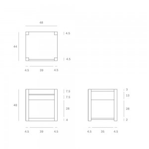 Mesita de noche Azur de Ethnicraft. Muebles modernos para salón y contract.