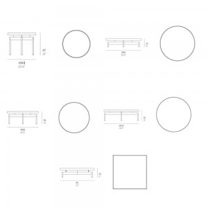 Mesa baja Onde de Gandia Blasco. Mesas auxiliares de diseño para exterior.