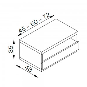 Mesita Serena hueco y cajón de Arlex. Mesitas de dormitorio de diseño