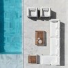 Sofá de diseño moderno modular 3 DNA Teca para jardín de Gandia Blasco.