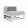 Sofá de diseño moderno modular 3 DNA Teca para jardín de Gandia Blasco.